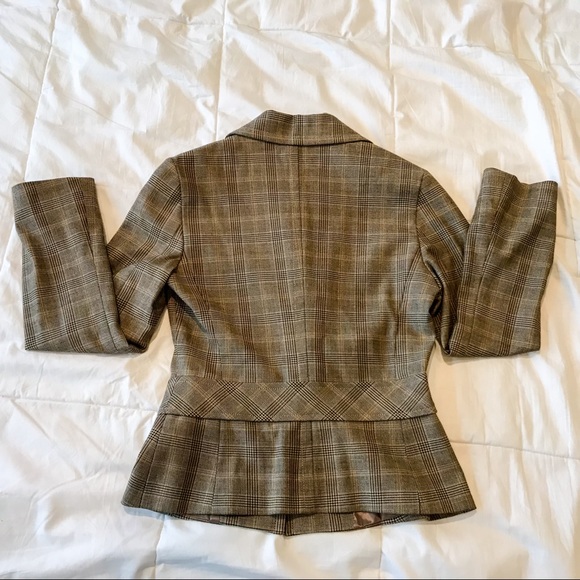 Benetton Made in Italy Vintage Classic Plaid Peplum Jacket - Picture 2 of 4